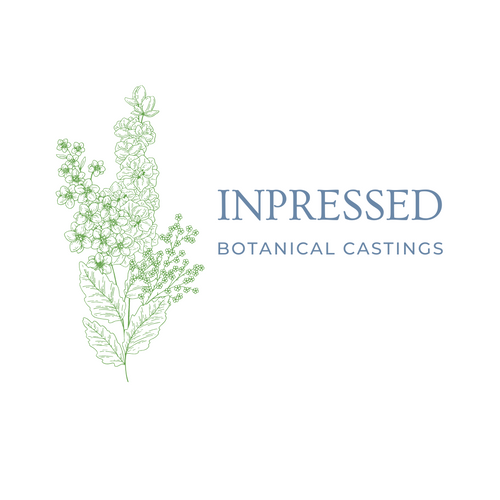 Inpressed Botanical Casting Logo with Green flowers